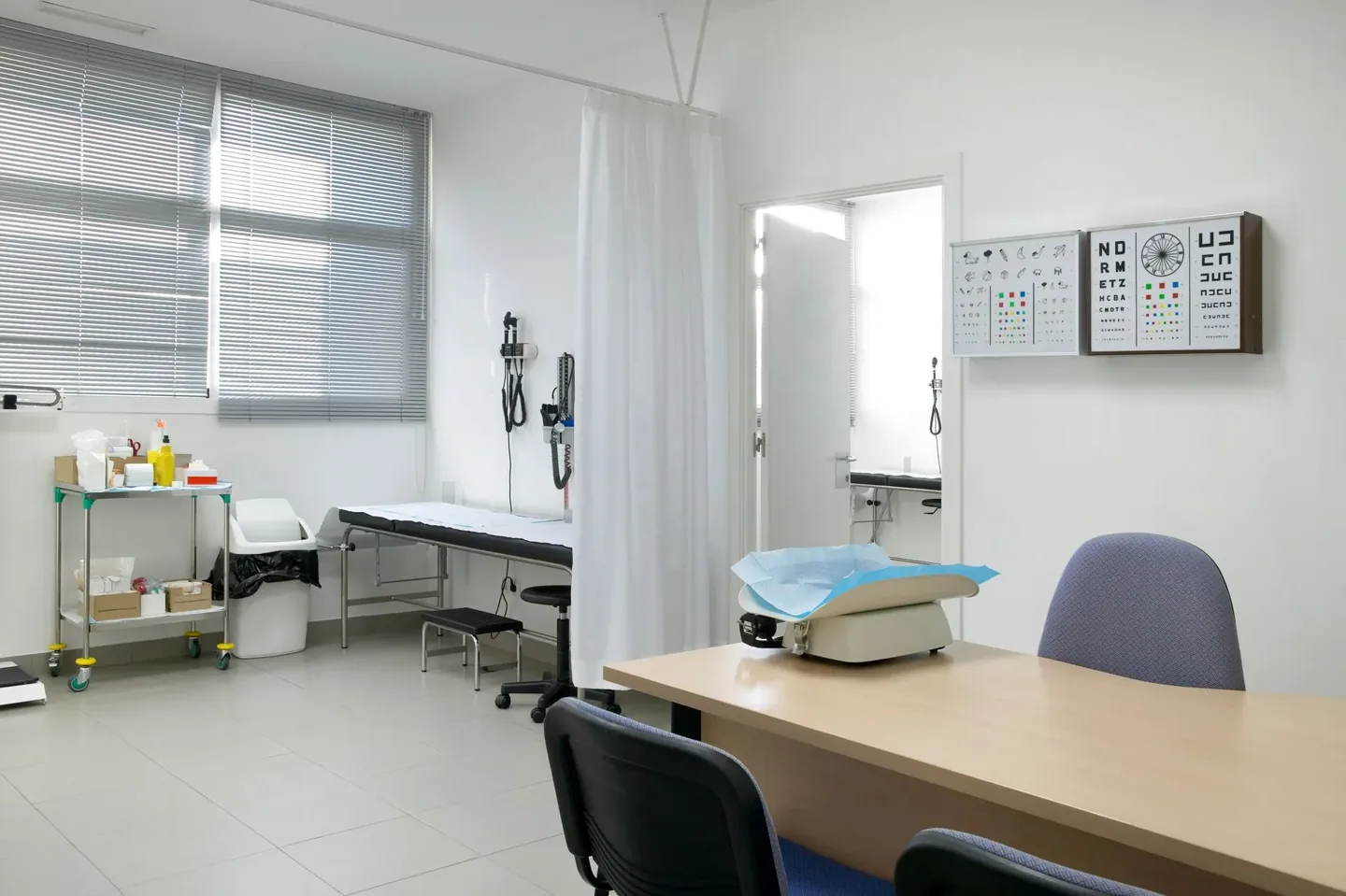 A consulting room with healthcare equipment