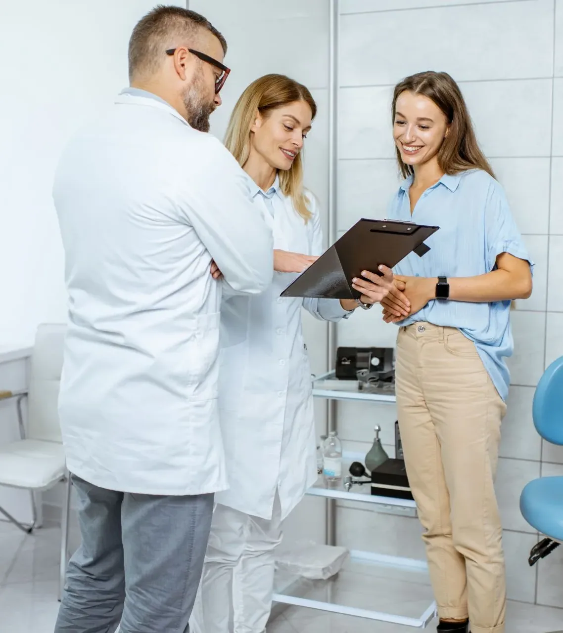A consultation in progress at the clinic